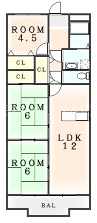 阿波橘駅 徒歩12分 4階の物件間取画像